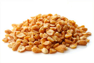 A pile of peanuts on a white surface