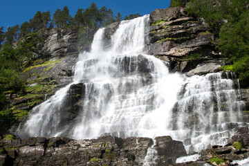Obraz premium Tvindefossen - waterfall in Norway.