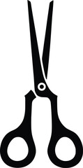 Vector black scissors icon on white background, scissors logo, Cut here sign. Stock vector illustration isolated on a white background