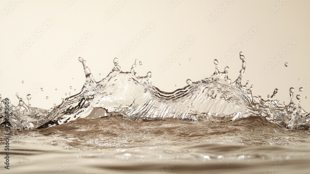 Poster crystal clear water dances joyfully, creating mesmerizing splashes that capture the essence of tranq