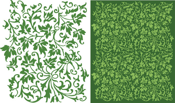 A botanical decorative repeating leafy ivy pattern. 
