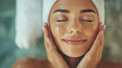 Naklejka premium Woman Facial Treatment Spa