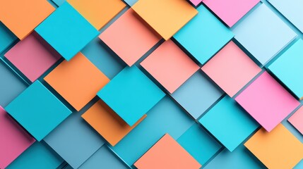 Abstract Colorful Squares Pattern Design