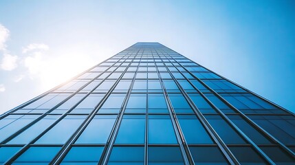 Modern Glass Skyscraper Reaching Towards Sky