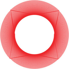 - "Red Geometric Circular Pattern with Hollow Center"
- "Abstract Red Spiral Ring Design"
- "Symmetrical Red Mesh Circle with Inner Void"
- "Intricate Red Circular Grid with Open Center"
