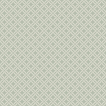 Simple minimalist abstract geometric seamless pattern. Subtle minimal vector texture with small rounded shapes in regular grid, diamonds, rhombuses. Background in sage green color. Repeated design