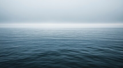 Fototapeta premium Misty sea horizon, tranquil view, possible use in nature or travel ads