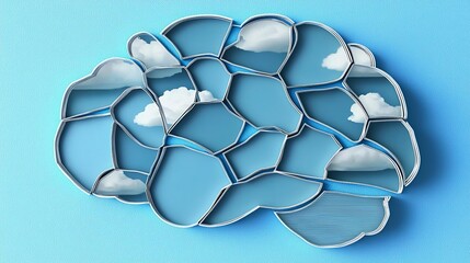 FND Functional Neurological Disorder Functional Neurological Disorder FDN Abstract brain with clouds representing creativity.