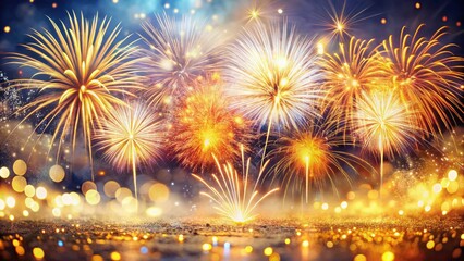 Happy New Year 2020 Double Exposure: Festive Celebration Stock Photo