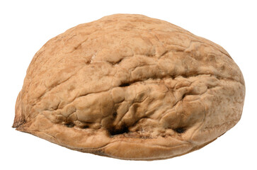 Half of walnut, empty shell on isolated background
