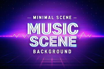 Obraz premium Retro Music Scene Background, Futuristic Design