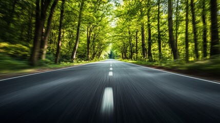 Fototapeta premium Forest Road Tunnel Motion Blur