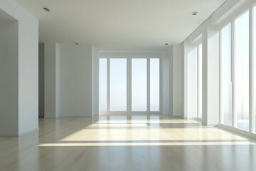 A bright, modern apartment interior with exquisite furniture and decor, but the emptiness feels unsettling, symbolizing speculative housing investments.Real estate crisis.Housing crisis.