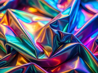 Fototapeta premium Holographic Metallic Background Abstract Texture - Minimalist Photography Stock Photo