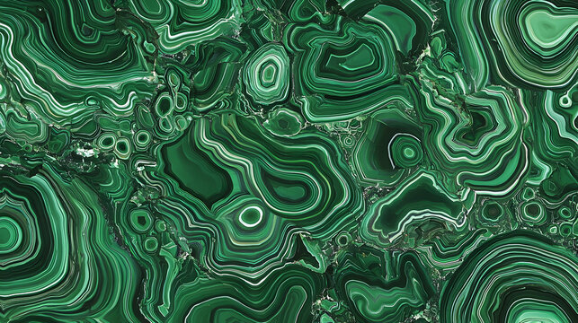 Abstract malachite stone design with swirling patterns