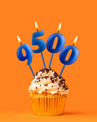 Candle number 9500 - Number of followers or likes.