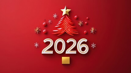 Festive New Year 2026 Christmas Tree Design