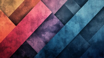 Colorful abstract geometric patterns create an eye-catching design with vibrant hues and textures