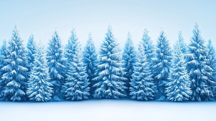 Obraz premium Snow Covered Pine Trees Winter Wonderland Scene