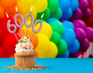 Candle number 6000 - Number of followers or likes.