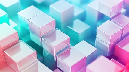 Obraz premium Abstract pastel cubes in a colorful array