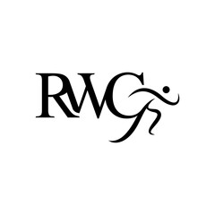 initial letter RCW human logo vector unique