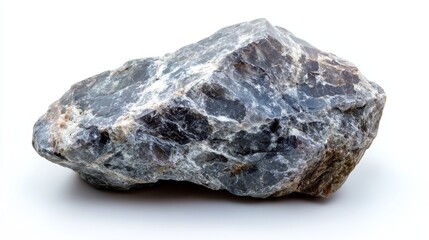 Obraz premium close up of sample of natural stone from geological collection - raw adularia mineral isolated on white background from Tanzania
