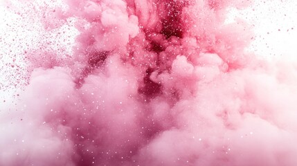 Obraz premium Pink powder explosion, studio, white background, design