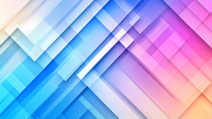 Fototapeta premium Abstract geometric background with shades of blue, purple, and pink. Overlapping rectangles create a modern design.