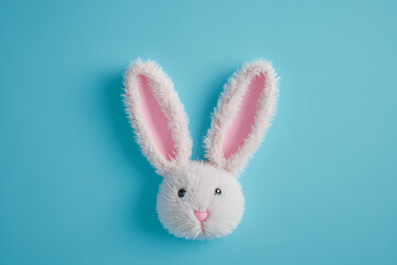 Whimsical Bunny Head: A charming and fluffy bunny head with pink inner ears and a sweet expression rests delicately, evoking joy and playfulness.