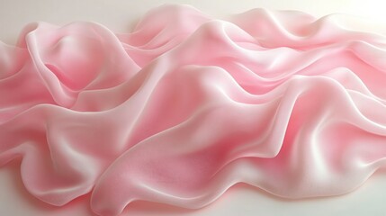 Obraz premium Pink silk fabric draped, studio background, soft light, product display