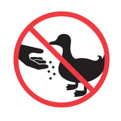 Forbidden to feed ducks sign