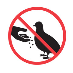 Forbidden to feed pigeons sign