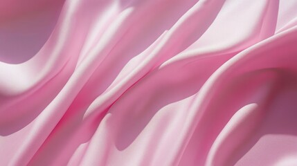 Obraz premium Pink silk fabric drapes, sunlight, texture background, design