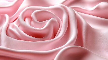 Obraz premium Pink silk fabric swirl, textured background, studio shot, textile design