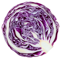 Fototapeta premium PNG One real raw half cabbage vegetable food produce.