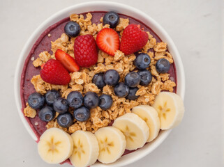 Berry Smoothie Bowl with Granola and Fruit