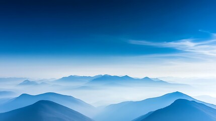 Serene Blue Mountains Under a Vast Sky