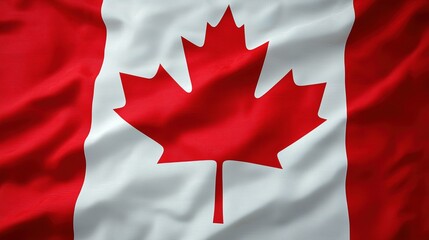 waving canadian flag on a light background