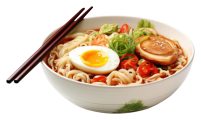 PNG Ramen chopsticks noodle meal.