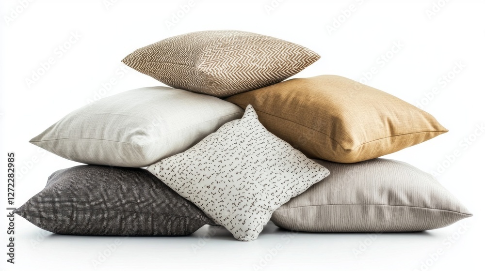 Poster a stunning arrangement of soft pillows in various textures and colors is beautifully displayed again