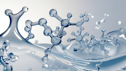 a minimal abstract translucent chemical pattern design