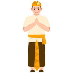 Balinese man in traditional attire, ideal for travel brochures, cultural websites, diverse stock images, Southeast Asian publications, and magazines.