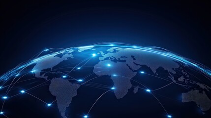 Fototapeta premium A captivating view of the Earth showing a network of glowing connections