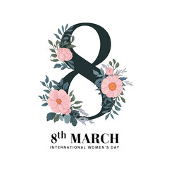 Elegant Floral 8th March Design – International Women's Day Celebration