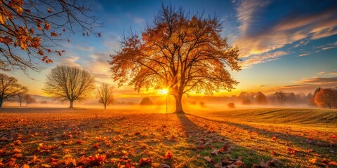 Fototapeta premium Last Day of Autumn: Low Light Moody Landscape Photography