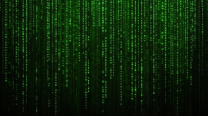 A captivating digital backdrop featuring cascading green matrix code, evoking a futuristic and high-tech atmosphere