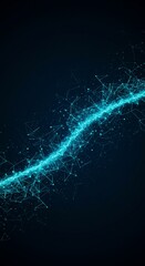Abstract futuristic digital wave with glowing blue network connection
