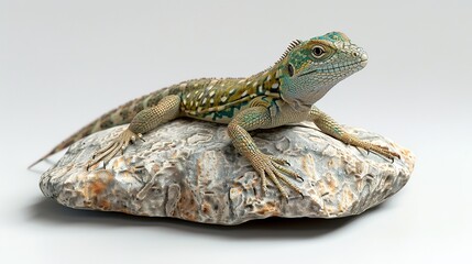 Obraz premium green chameleon hunting a fly with its tongue