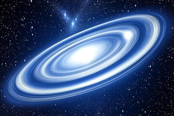 Obraz premium Blue Spiral Galaxy, Starry Night, Space Art, Design Element